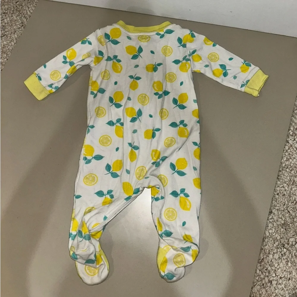 Koala Kids Lemon Pattern Footie 3-6M - Picture 3 of 4